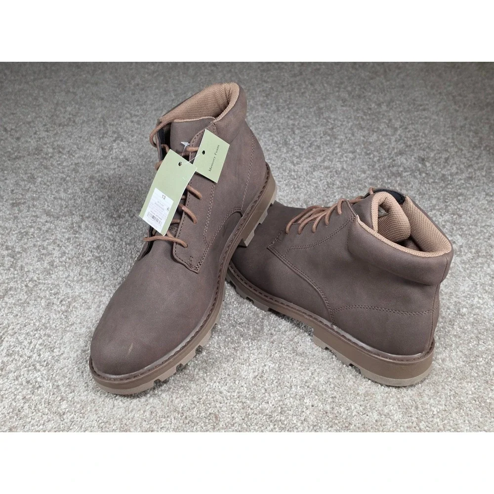 Goodfellow & Co Maynard Brown Memory Foam Lace Up Lug Sole Boots Mens 13